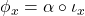 \phi_x = \alpha \circ \iota_x