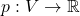 p: V\to \mathbb{R}