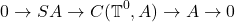 \[0\to SA\to C(\mathbb{T}^0, A)\to A\to 0\]