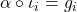 \alpha\circ\iota_i = g_i