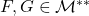 F, G\in \mathcal{M}^{**}