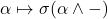 \alpha \mapsto \sigma(\alpha\wedge -)