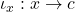 \iota_x: x\to c