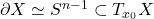 Rendered by QuickLaTeX.com \partial X\simeq S^{n-1} \subset T_{x_0}X