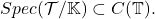 Spec(\mathcal{T}/\mathbb{K})\subset C(\mathbb{T}).
