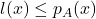 l(x) \leq p_A(x)