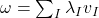 \omega = \sum_I \lambda_I v_I