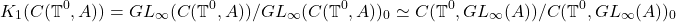 \[K_1(C( \mathbb{T}^0 , A)) = GL_\infty( C( \mathbb{T}^0 , A)) /  GL_\infty( C( \mathbb{T}^0 , A))_0    \simeq C( \mathbb{T}^0 , GL_\infty(A))/ C(\mathbb{T}^0,   GL_\infty(A) )_0\]