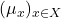 (\mu_x)_{x\in X}