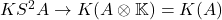 KS^2A \to K(A\otimes \mathbb{K}) = K(A)