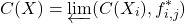 \[C(X) = \varprojlim (C(X_i), f_{i, j}^*)\]