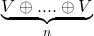 \underbrace{V\oplus ....\oplus V}_n