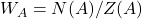 W_A = N(A)/Z(A)