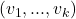 (v_1,...,v_k)