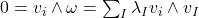 0= v_i \wedge \omega = \sum_I\lambda_I v_i \wedge v_I