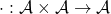 \[\cdot: \mathcal{A} \times \mathcal{A} \to \mathcal{A}\]