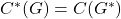C^*(G) = C(G^*)