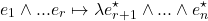 \[e_1\wedge ... e_r \mapsto \lambda e^\star_{r+1}\wedge ... \wedge e_n^\star\]