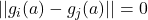 ||g_i(a) - g_j(a)|| = 0