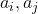 a_i, a_j