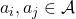 a_i, a_j \in \mathcal{A}