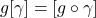 \[g[\gamma] = [g\circ \gamma]\]