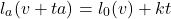 \[l_a(v + ta) = l_0(v) + kt\]